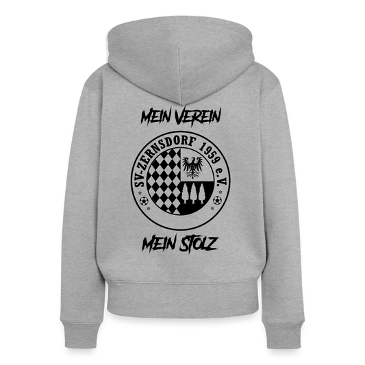 Frauen Premium Kapuzenjacke - Grau meliert