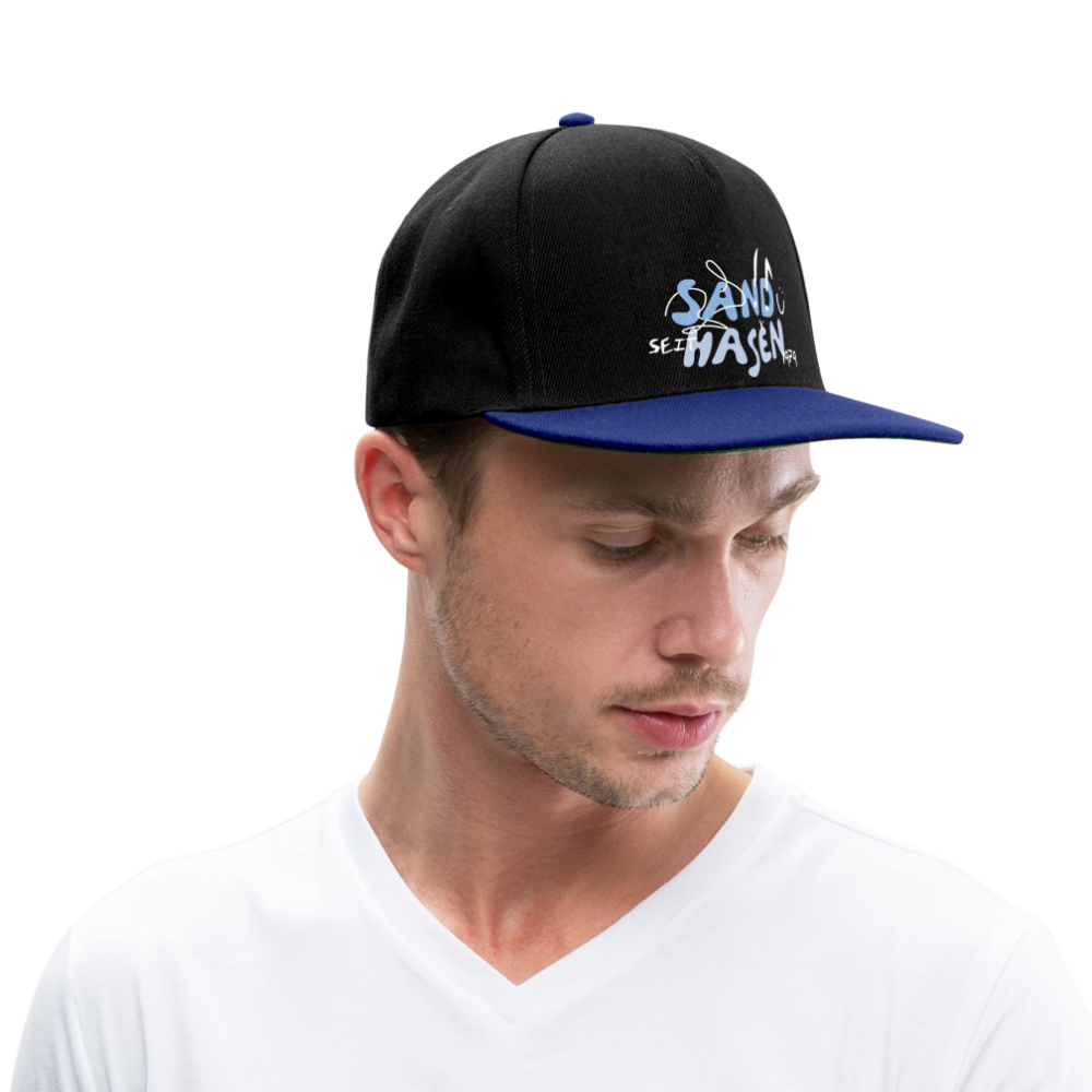 Snapback Cap - Schwarz/Königsblau