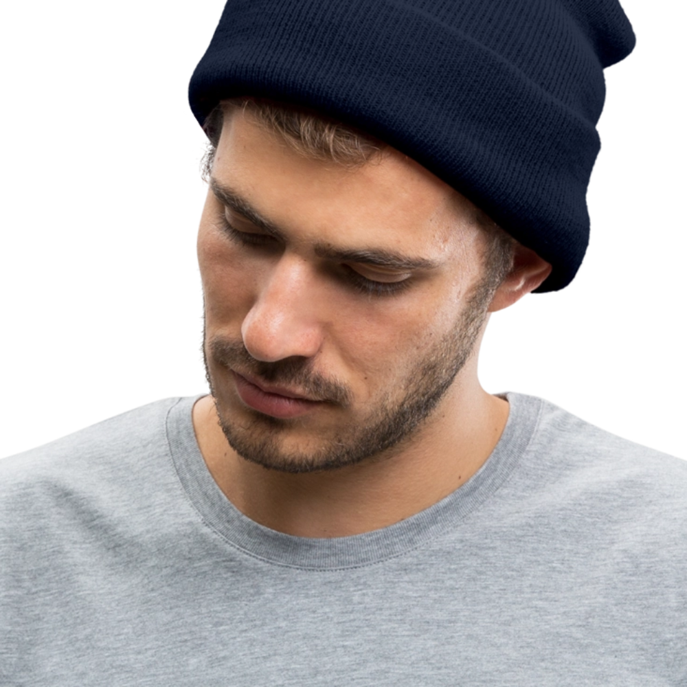 Bestickte Wintermütze - Navy