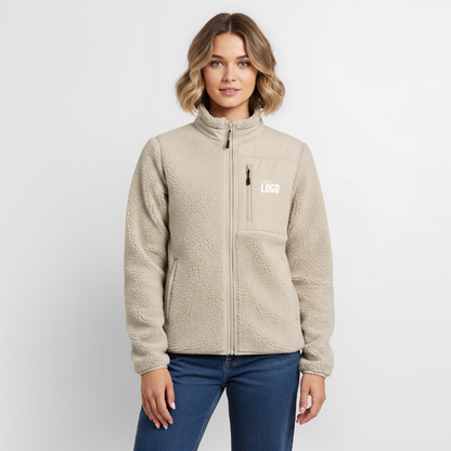 Relaxed Fit Unisex Sherpajacke - Beige