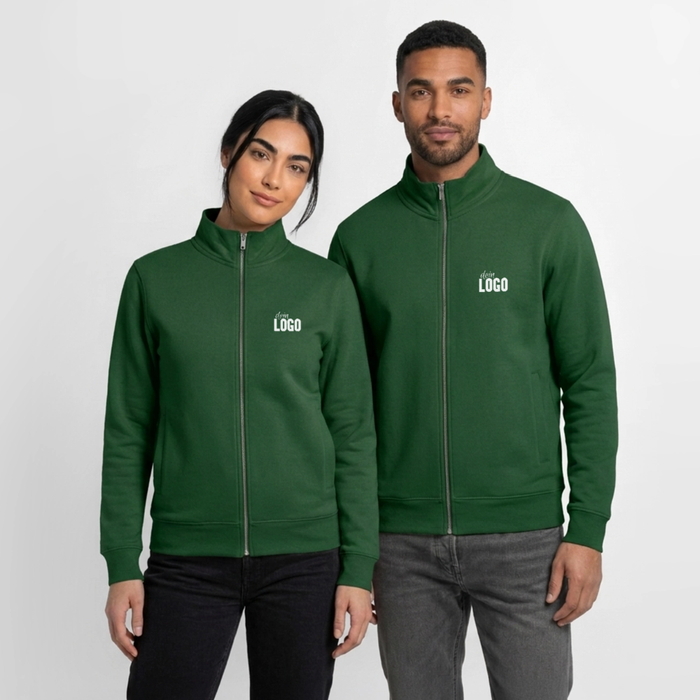 Unisex Organic Zip Sweatshirt - Flaschengrün