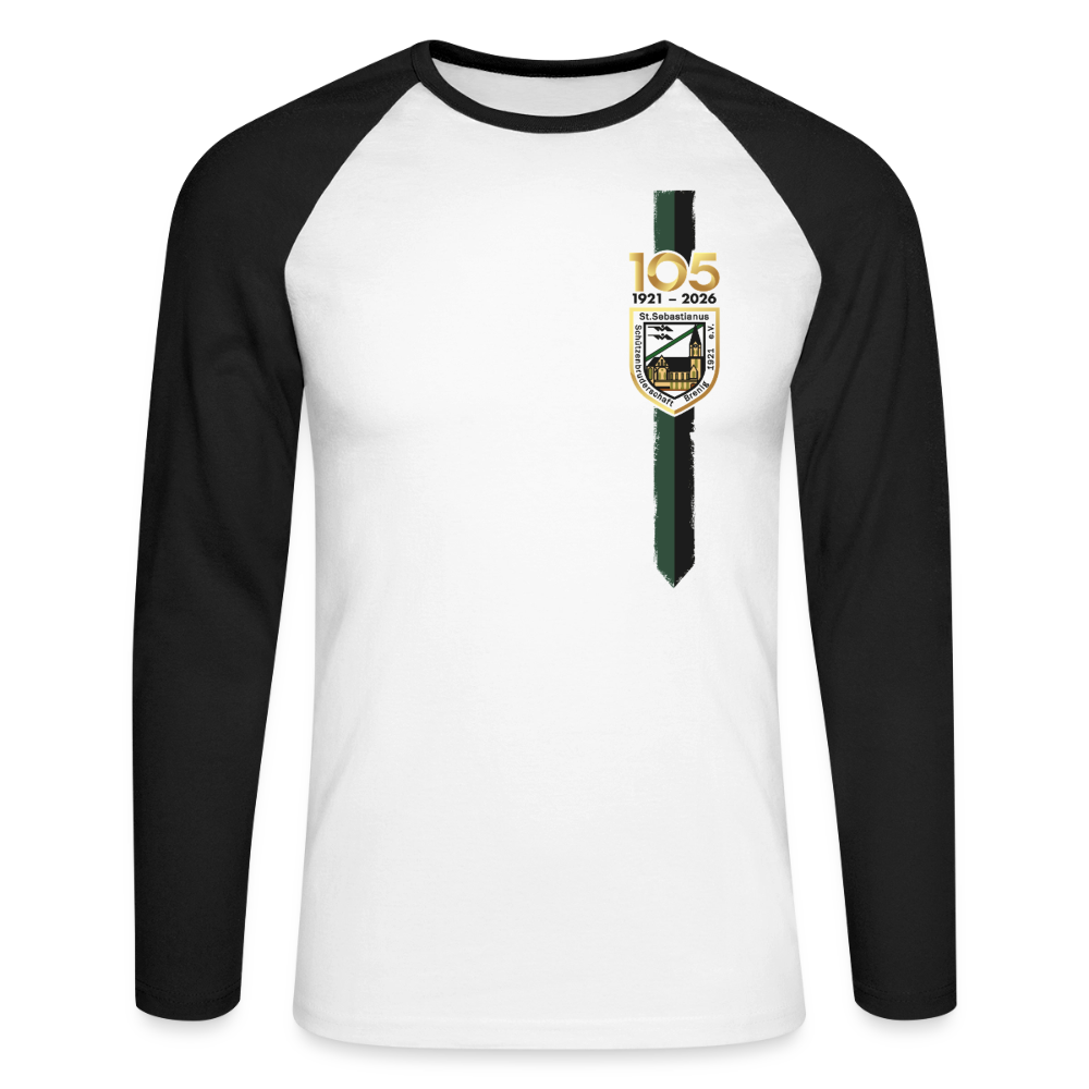 Männer Baseballshirt langarm - Weiß/Schwarz