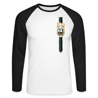 Männer Baseballshirt langarm - Weiß/Schwarz